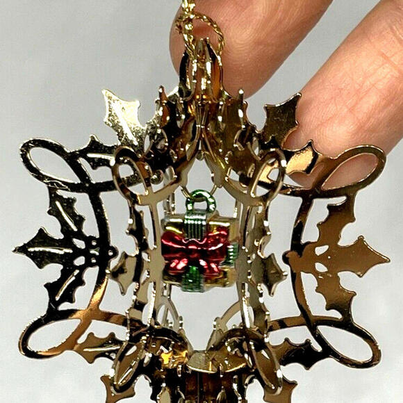 Brass Icicle Star Christmas Ornament with Pendant LOT of 4 Vintage - Picture 4 of 6